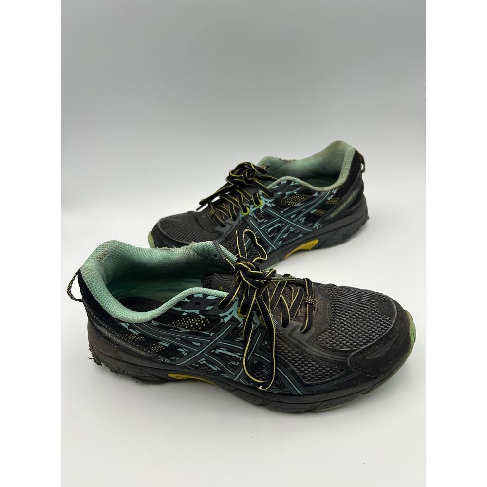 ASICS Gel-Venture 6 Womens 8 Trail Running Shoes Black Aqua T7G7N Wide D
